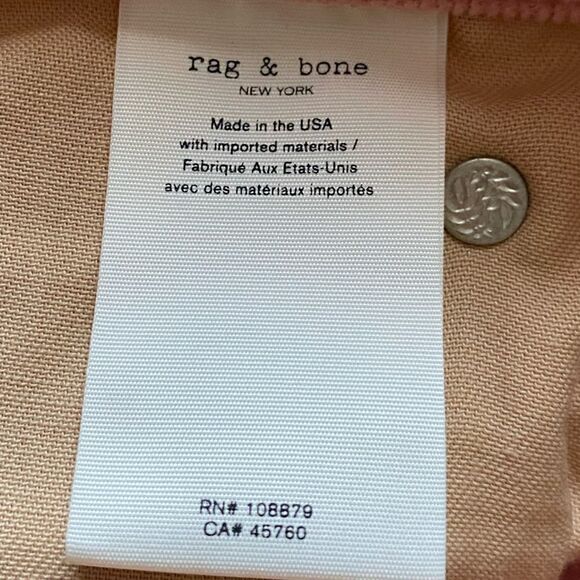 Rag & Bone High Rise Skinny Corduroy Pants Cameo Pink Womens Size 27 - Picture 10 of 10